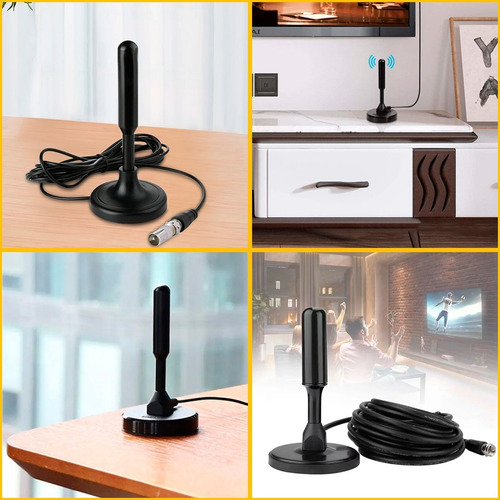Antena Tv Digital Uhf Vhf Hdtv Etiqueta Desejo Interna Cabo Longo Compatível Com Tv LG Samsung Aoc Smart Led Lcd