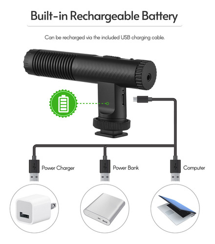 // Micrófono Estéreo Portátil Para Dslr/videocámara Con