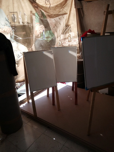 Tripie D Madera Con Pizarron Blanco De 60x40 Altura 120