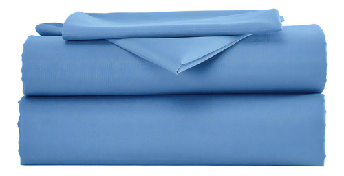 Juego Sábanas Esencial Azul Individual Colchas Concord Color Azul Diseño De La Tela Liso