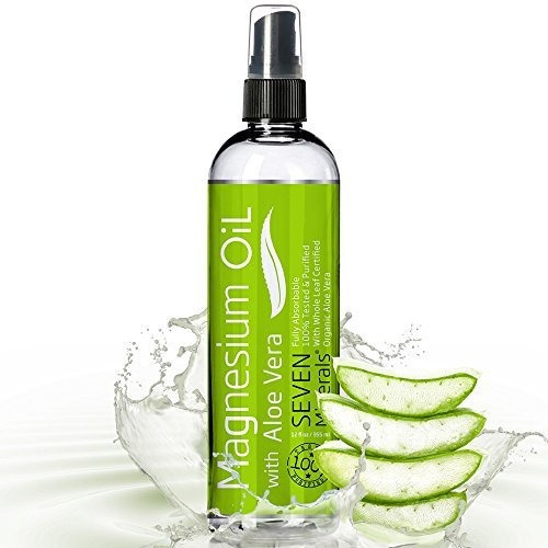 Aceite De Magnesio Con Aloe Vera, 12 Oz  Menos Comezón  Fa