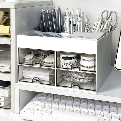 ** Caixa Organizadora De Mesa Multifuncional Com 4 Gavetas