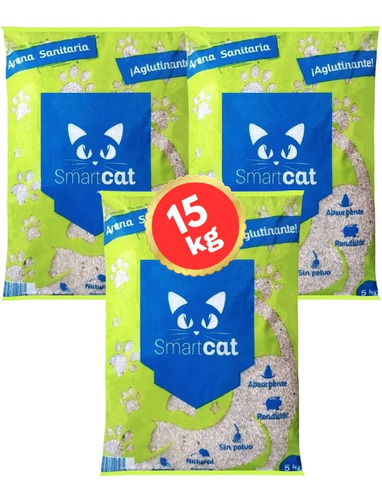 15 Kg Smart Cat Arena Aglutinante Para Gato 3 X 5 Kg