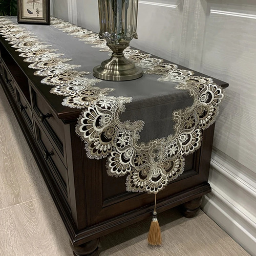 Mantel Rectangular De Encaje Con Flores Para Cocina Y Comedo