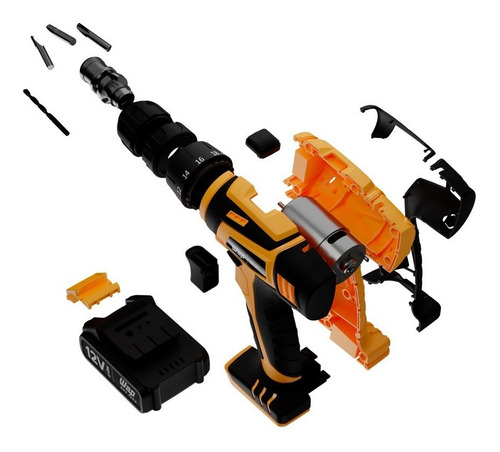 Furadeira parafusadeira sem fio de 10mm Wap BPF 12K3 12V + acessório 110V/220V