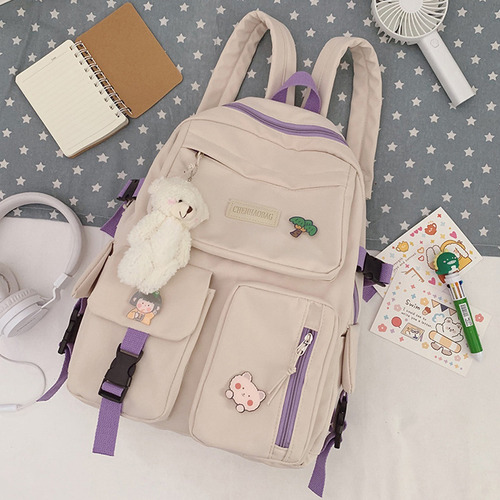 Mochila Escolar Japonesa Con Varios Bolsillos Estilo Harajuk