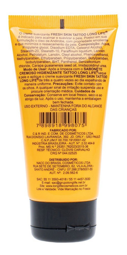 Imagem 6 de 6 de Fresh Skin Para Tatuagem 40 Ml Tattoo Long Life - Kit Com 6