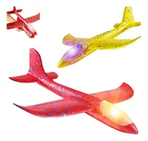 Comprar Avião Planador Isopor Led Colorido Flexível Lançador Kit 2un