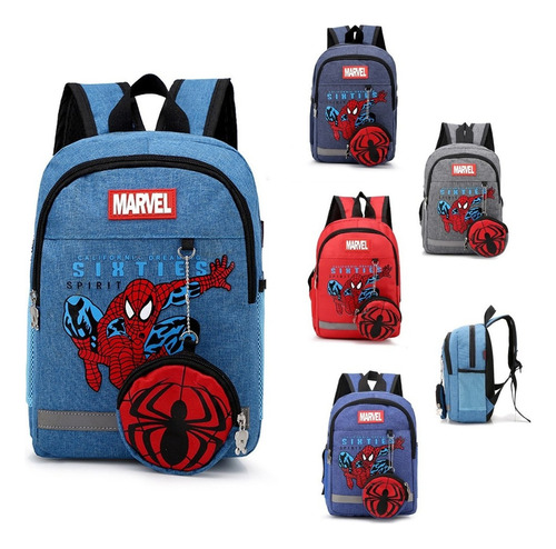 Mochila Escolar Para Niños Escuela Primaria Spiderman Regalo