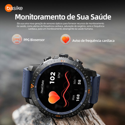 Relógio Inteligente Smartwatch Ultra Bazik Prime W92 Rpo Max Masculino Smartwatches Para Android, Ios Whatsapp Chatgpt 100 Modos Esportivos Gps Ip68 1.43 Amoled 466*466 Px 470mah Cor