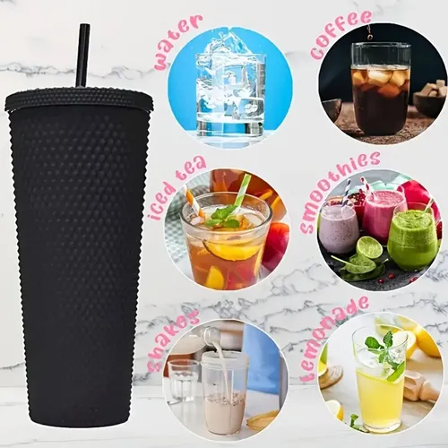 Pack De 3 Vasos Tumbler Tipo Starbucks Con Bombilla Y Tapa
