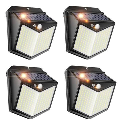 Kit 4 Luces Solares Exteriores 140led Sensor Movimiento Ip65