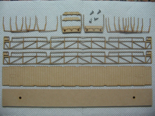 Imagen 7 de 7 de Nico Bandeja Autos Mitre Lat Ret Kit Fibrofacil H0 (mnt 61)