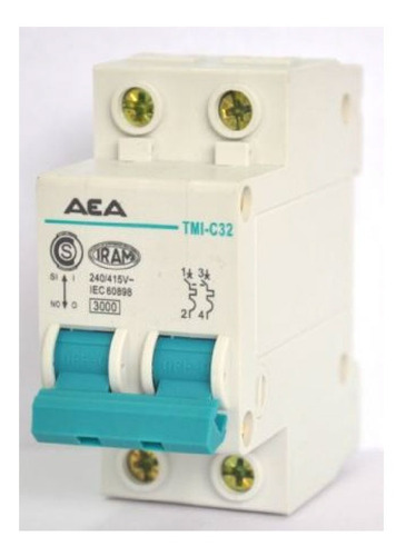 Llave Térmica Termomagnética Bipolar 2x32a Aea Interruptor