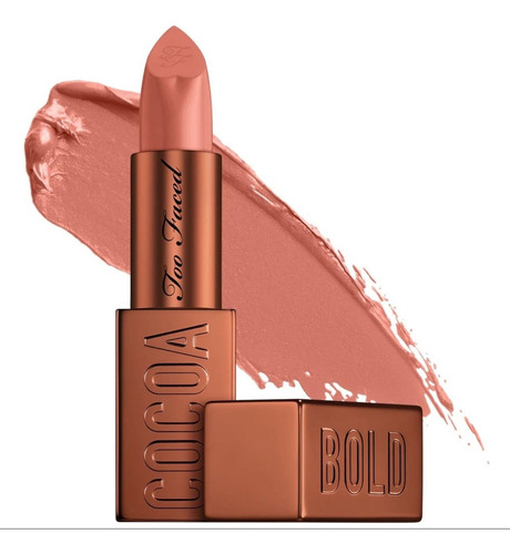 Too Faced Cocoa Bold Lipstick Acabado Suave Y Semimate Color Hot Chocolate