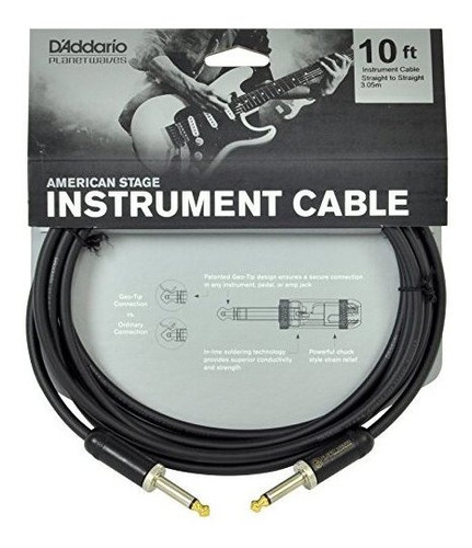 Cable Para Guitarra Etapa Amercia De Planeta Ondas Negro