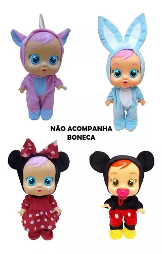 Roupas De Boneca Cry Babies De Coelhinho Rosa E Azul