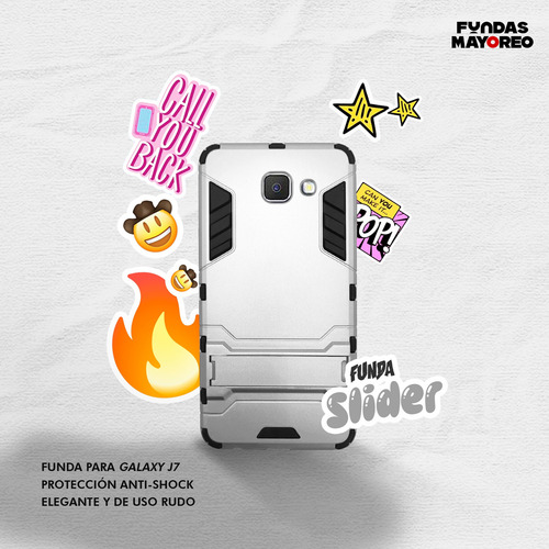 Funda Iron Para Samsung Galaxy J7 Max Carcasa Antishock Plata
