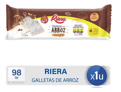 Galletitas De Arroz Riera Integrales Sin Tacc - Mejor Precio