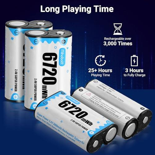4 Paquetes De Baterías Recargables De 6720 Mwh Con Cargador