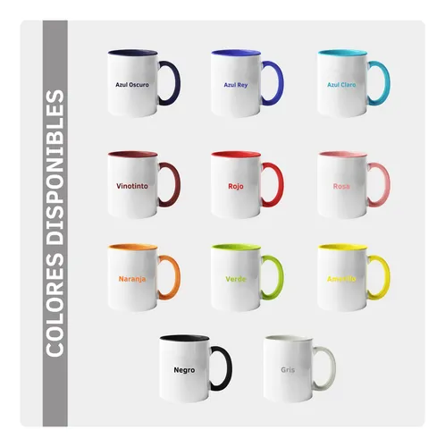 Mug Cerámica Personalizado Blanco/azul Oscuro