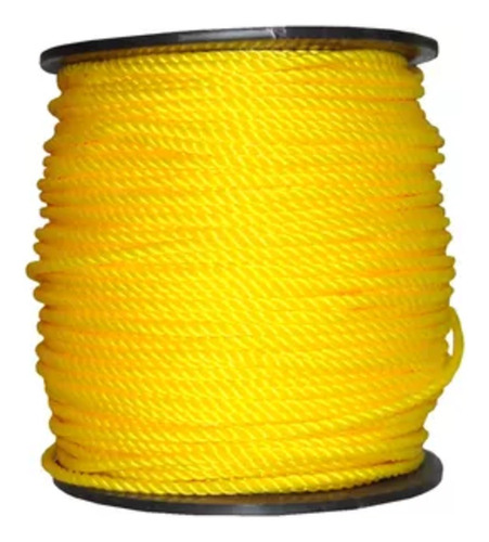  Mecate Amarillo De Polietileno De 3 Hebras 1/2 Pulgadas