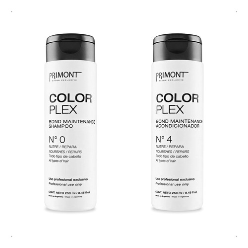 Primont Kit Color Plex Shampoo Nº0 + Acondicionador Nº4