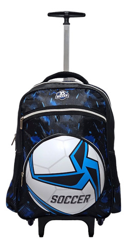 Mochila De Rodinhas Escolar Bola De Futebol Meninos 