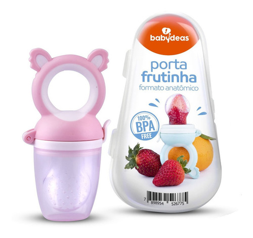 Porta Frutinhas Chupeta Alimentadora Silicone Babydeas Rosa