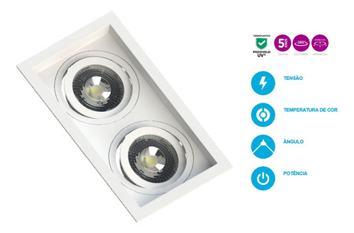 Spot Embutir Recuado Duplo Par20 Branco - Save Energy