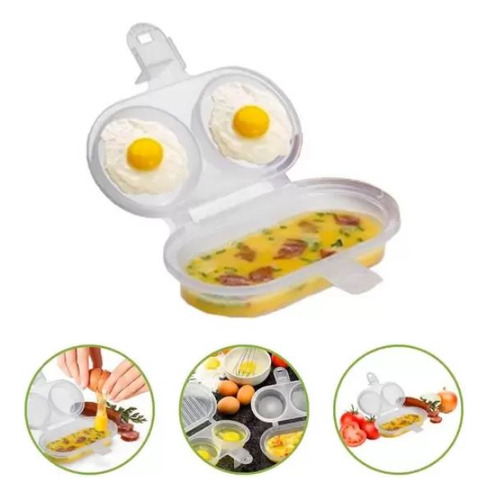 Forma P/ Ovos E Omeletes No Microondas Pote Plástico Marmita