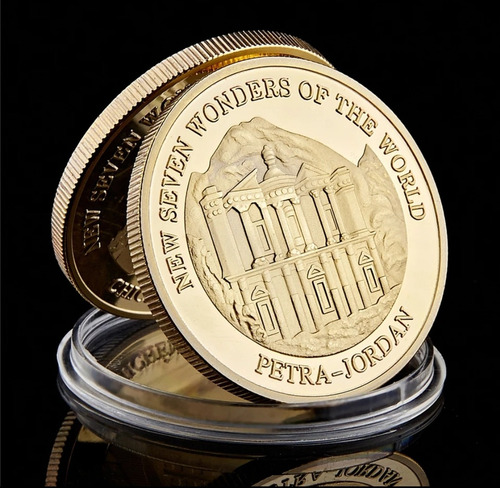 Medalla Puerta De Piedra Jordania Baño Oro 24k C/capsula