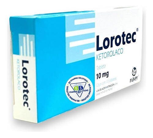 Lorotec Ketorolaco 10mg C/10 Tabletas Maver
