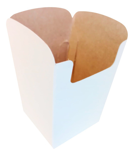 Cono Estuche Papas Fritas Pap6 X 50u Packaging Blanco Madera