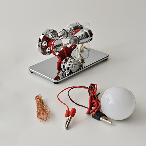 Modelo De Generador De Motor Stirling Con Led Para La Cienci