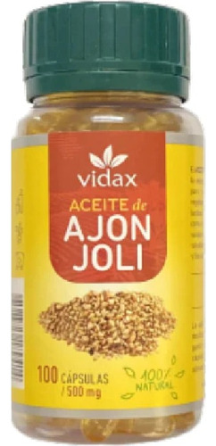 Aceite De Ajonjoli 500mg Vidax Mejora Circulación 100 Caps