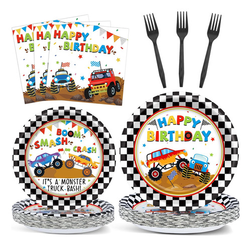 Monster Truck Party Tableware Set Monster Truck Plates And N