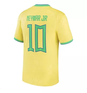 Neymar Jr #10 Brasil Home Soccer Jersey /23, Amarillo