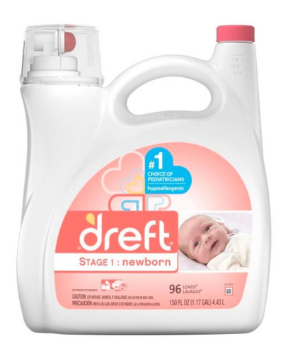 Dreft Detergente Liquido Bebe Recién Nacido Hipoalergenico 