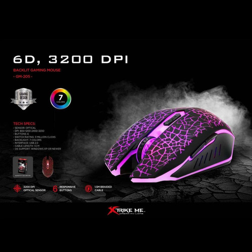 Mouse gamer de juego Xtrike Me GM-205 negro