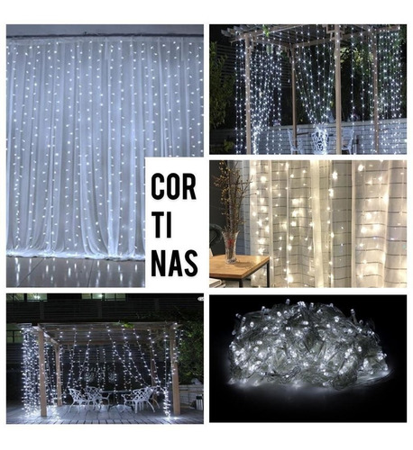 Imagen 5 de 8 de Luces Led Cortina 3x3 Cálido O Blanco Decoración Eventos