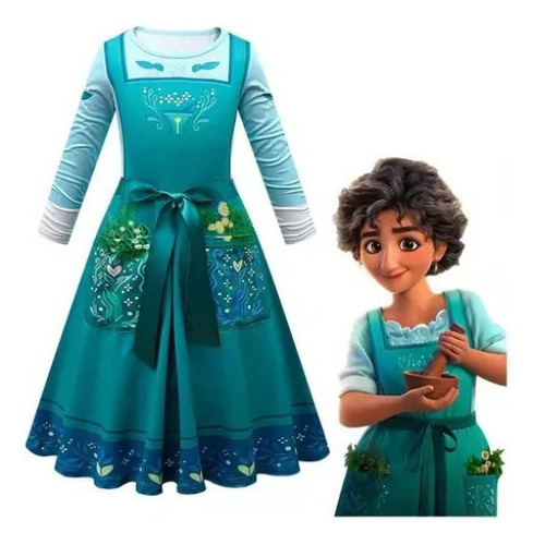 Encanto Julieta Vestido Azul Cosplay Disfraz Para Niños