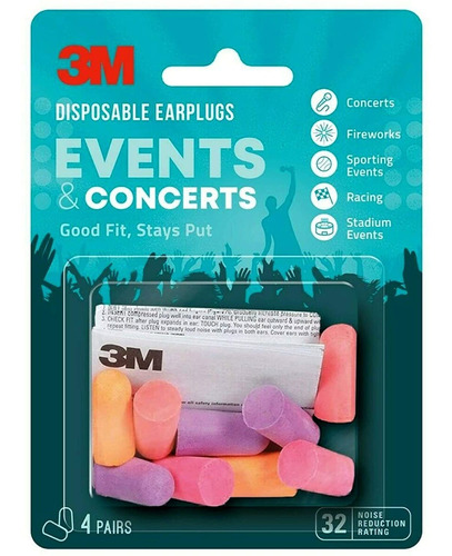 3m Tapones Desechables Para Los Oidos  Eventos Y Conciertos