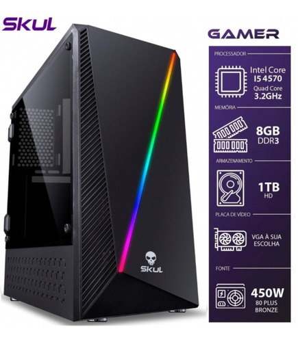 Imagem 1 de 5 de Computador Gamer 5000 - I5 3470 3.2ghz 3ª Ger. Mem. 8gb Ddr3