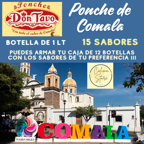 Ponche De Comala Don Tavo Sabor Frutas Tropicales 1 Lt