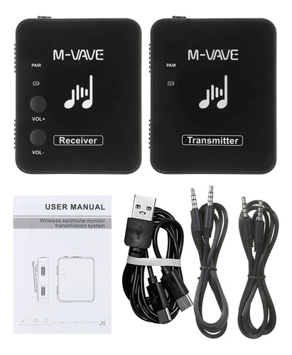 Transmissor Receptor Sem Fio Retorno Palco Fone In Ear 2.4gh