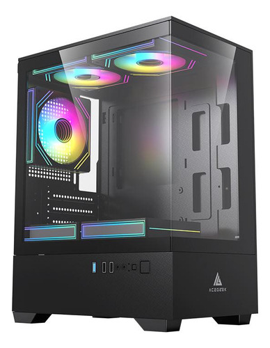 Gabinete Gamer Acegeek Shadow, Midtower Lateral/vidro, Preto