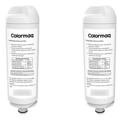 Filtro Refil Purificador Colormaq Acqua Original Kit Com 02