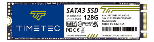 Timetec Ssd De 128 Gb 3d Nand Sata Iii 6 Gb/s M.2 2280 Ngff 