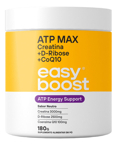 Atp Max Easy Boost Creatina D-ribose Coenzima Q10 180g Sabor Neutro